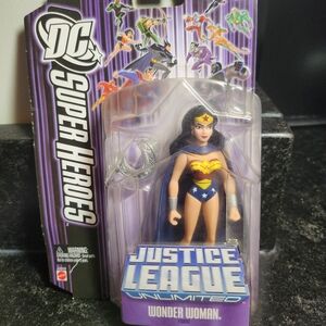 DC Justice League Wonder Woman Figure with Red, Blue, and Gold Costume